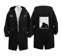 Tokyo Reven-gers Trench Coat Homme, Décontracté Trench Coat, Printemps Automne Manteau, Veste(Black 6,3XL)