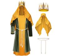 TOKYO REVENGERS Costume de crèche biblique pour 3 mages pour adulte - Costume pour trois rois pour hommes - Ensemble d'accessoires (doré, taille XL)