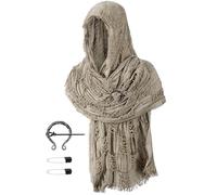 TOKYO REVENGERS Ensemble d'accessoires unisexe à capuche médiéval Renaissance multifonctionnel, écharpe, châle, cape, Halloween, cosplay, broche (KQ)