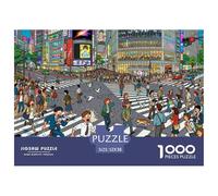 Tokyo Shibuya Crossing Rush Puzzle en Bois Imperméable DIY Puzzles De 1000 Pièces pour Adultes Coloré Jeux De Stimulants