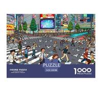 Tokyo Shibuya Crossing Rush Puzzle en Bois Imperméable Puzzles De 1000 Pièces pour Adultes Cadeaux Amusant De Décoration pour La Maison
