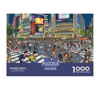Tokyo Shibuya Crossing Rush Puzzle en Bois Imperméable Puzzles De 1000 Pièces pour Adultes Cadeaux Amusant Jeux Éducatifs