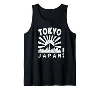 Tokyo Skyline Japan MT Fuji Monuments Skytree Kanji Souvenir Débardeur
