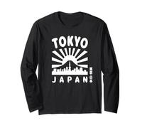 Tokyo Skyline Japan MT Fuji Monuments Skytree Kanji Souvenir Manche Longue