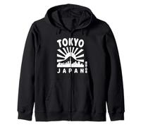 Tokyo Skyline Japan MT Fuji Monuments Skytree Kanji Souvenir Sweat à Capuche