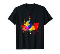 Tokyo Skyline Japon Couleurs Colorées Art Asie Fan Amour T-Shirt