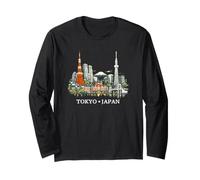 Tokyo Skyline Japon Monuments du Mont Fuji Skytree Souvenir Manche Longue