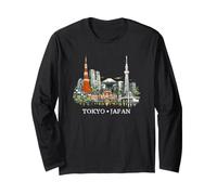 Tokyo Skyline Japon Monuments du Mont Fuji Skytree Souvenir Manche Longue