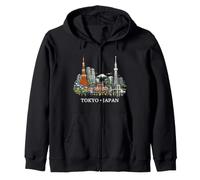 Tokyo Skyline Japon Monuments du Mont Fuji Skytree Souvenir Sweat à Capuche