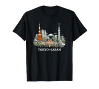 Tokyo Skyline Japon Monuments du Mont Fuji Skytree Souvenir T-Shirt