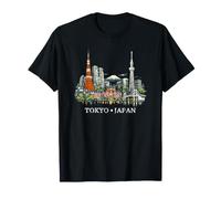 Tokyo Skyline Japon Monuments du Mont Fuji Skytree Souvenir T-Shirt