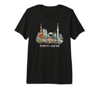 Tokyo Skyline Japon Monuments du Mont Fuji Skytree Souvenir T-Shirt Haut de Gamme