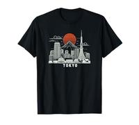 Tokyo Skyline Japon Monuments du Mont Fuji Souvenir de la Tour de Tokyo T-Shirt