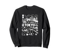 Tokyo Skyline Japon Mt Fuji Monuments Mt Fuji Kanji Torii Sweatshirt