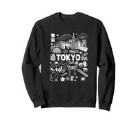 Tokyo Skyline Japon Mt Fuji Monuments Mt Fuji Kanji Torii Sweatshirt
