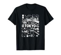 Tokyo Skyline Japon Mt Fuji Monuments Mt Fuji Kanji Torii T-Shirt