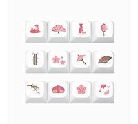 Tokyo Story Lot de 12 touches en PBT pour clavier mécanique Blanc