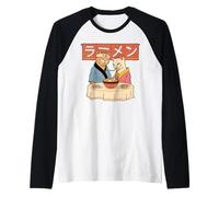 Tokyo Tiger Tshirts Chat Ramen Graphic Tee Japonais Kawaii Manche Raglan