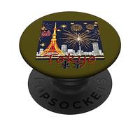 Tokyo Tokyo Tour et Feux d'artifice Japon Kanji par Kana Kanjin PopSockets PopGrip Adhésif