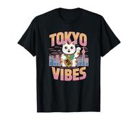 Tokyo Vibes Chat Porte-Bonheur esthétique Japonaise T-Shirt