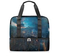Tokyos Night Japan Sac de sport pour femme et homme Kirls Garçons Filles 21 L Sac fourre-tout séparé pour voyage, gym, yoga, couleur, Big, Organiseur de sac