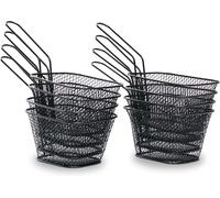Tola Mini Stainless Steel Frying Baskets2,4,8 PiecesPremium Frying Rack Ideal For Serving,Storing,Presenting FoodColour: Black
