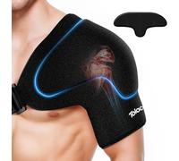 Tolaccea Poche de Glace Épaule avec Gel Triple Coldfocus - Compresse Froid Longue Durée pour Tendinite, Attelle Épaule Réglable pour Soulagement Douleur, Récupération (L)