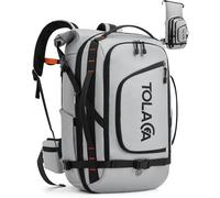 Tolaccea Sac a Dos Voyage Cabine Avion, 40L-55L Grand Sac à Dos Roll-Top pour PC 17,3", Travel Backpack Imperméable Compatible TSA Antivol, Sac Cabine Avion pour le Travail et les Voyages d'Affaires