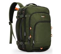 Tolaccea Sac à Dos Voyage Cabine Avion Extensible 35L-45L - Compatible TSA Antivol + Compartiment 15,6 Pouces - Sac à Dos Imperméable Grand Capacité pour Week-end/Affaires (Vert)