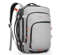 Tolaccea Sac à Dos Voyage Cabine Avion Extensible 35L-45L - Compatible TSA Antivol + Compartiment 15,6 Pouces - Sac à Dos Imperméable Grand Capacité pour Week-end/Affaires (Gris clair)