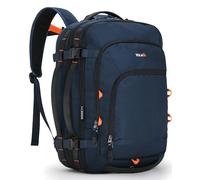 Tolaccea Sac à Dos Voyage Cabine Avion Extensible 35L-45L - Compatible TSA Antivol + Compartiment 15,6 Pouces - Sac à Dos Imperméable Grand Capacité pour Week-end/Affaires (Bleu marine)
