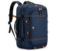 Tolaccea Sac a Dos Voyage Cabine Avion Extensible 40L-45L, Sac à Dos Voyage Imperméable Grand Compatible TSA Antivol, Sac a Dos Ordinateur 17,3“, Sac Cabine Avion pour Homme Femme Voyage, Bleu Marine
