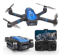 Toladrone Drones à Moteur sans Balais pour Débutants, TL16 Mini Drone avec Caméra 4K RC Quadcopter Pliable pour Adultes, Mode sans Tête Retournement à 360 Maintien de l'altitude, Bleu