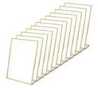 Tolaily 12 Supports de Panneau en Acrylique, Cadre Photo Doré Double Face avec Support Vertical, Support de Numéro de Table de Mariage, Support de Menu