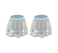Tolaily 2 Housses Anti-Poussière pour Friteuse à Air Résistant à L' en Tissu Dentelle de Dessin Animé 25 X 25 X 25 cm Bleu-Cygne