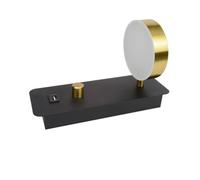 Tolaily Applique Murale Moderne à LED, Rotation à 300 Degrés, USB, Lampe Murale D'Intérieur, 9 W, Applique Murale, Applique Murale, Noir et Or