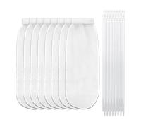 Tolaily Ensemble de Piège à Peluches et D'Attaches de Câble pour Machine à Laver, Comprenant 8 Pièges à Peluches en de Nylon et 24 Attaches de Câble, Filtration des Peluches