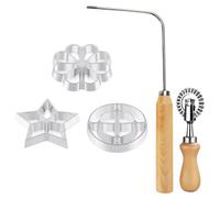 Tolaily Ensemble de Timbales Rosettes, Moule à Bunuelos Fleur de Lotus avec Roue Coupe-Pâtes, Kit de Fabrication de Gâteaux Entonnoir