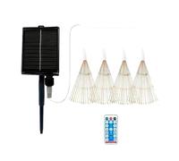 Tolaily Lampe Solaire à Suspendre 5 X 96 LED avec Feu d'artifice, 8 Modes, Télécommande, Décoration de Noël, Guirlandes Lumineuses pour Jardin
