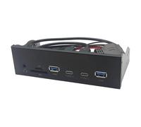 Tolaily Panneau USB pour PC 2 X USB 3.2 GEN1 5 Gbit/S + 2 X Hub Type-C + Casque 3,5 mm + Emplacement TF/SD pour Baie de Lecteur de Disquette 5,25 Pouces