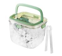 Tolaily Seau à Glace Portable pour Congélateur avec Couvercle et Pince à Glaçons pour Camping en Plein Air, Bac de Rangement Transparent pour Glaçons de Réfrigérateur
