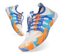 Tolaler Chaussures Aquatiques Enfant Fille Garçon, Chaussures de Plage Antidérapant Pieds Nus Chaussure deau Séchage Rapide Chausson Barefoot Piscine Aqua Surf Nager Plongée Sport Chaîne Blanc EU31