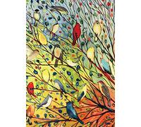 Toland - Tree Birds - Decorative Colorful Bright Collage Fall Autumn Spring USA-Produced House Flag