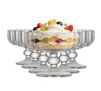 TOLASTO Lot de 6 Coupes à Dessert en Verre 320ML - Bols à Glace Cristal Transparent, Coupelle pour Sundae, Tiramisu, Trifle, Salade de Fruits, Snack, Cocktail