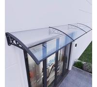 Toldo incurvé en polycarbonate imperméable pour jardin et fenêtre, abri de porche de 61 x 479 cm avec supports en aluminium, auvent extérieur durable