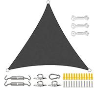 Toldo Vela de Sombra Voile d'ombrage triangulaire 3 x 3 m avec kit de fixation - Imperméable et résistant aux UV - Pour extérieur, jardin, terrasse et balcon