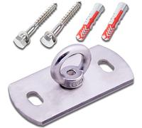 Toldoro® Fixation Plafond en Acier Inoxydable avec Chevilles & vis/Crochet Mural a Visser jusqu'à 400 kg/Crochet Plafond pour Fauteuil Suspendu, Voile Solaire, balancoire d'amour, Sac de Frappe