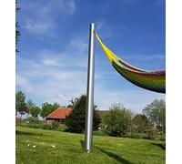 Toldoro Mât de hamac en acier inoxydable et résistant aux intempéries - Diamètre : 70 x 3 mm - Avec œillet - Longueur : 1,85 m - Convient comme suspension de hamac dans le jardin/fixation
