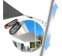 Toldoro® Mat pour Toile d'ombrage 3,5m réglable en Hauteur avec Douille au Sol/Mat de Fixation pour Toile ombrage en Acier Inoxydable V2A / avec glissière pour Le réglage de la Hauteur