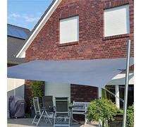 Toldoro® Voile d'ombrage 5x3,5 m rectangulaire & étanche à la Pluie - INCL. 2X Supports muraux, 2X mâts avec réglage de la Hauteur & matériel de Tension, 2X Douilles pour Le Sol - Anthracite